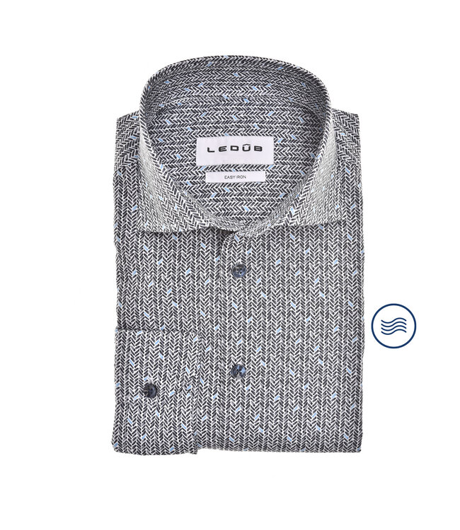 modern fit overhemd blauw print