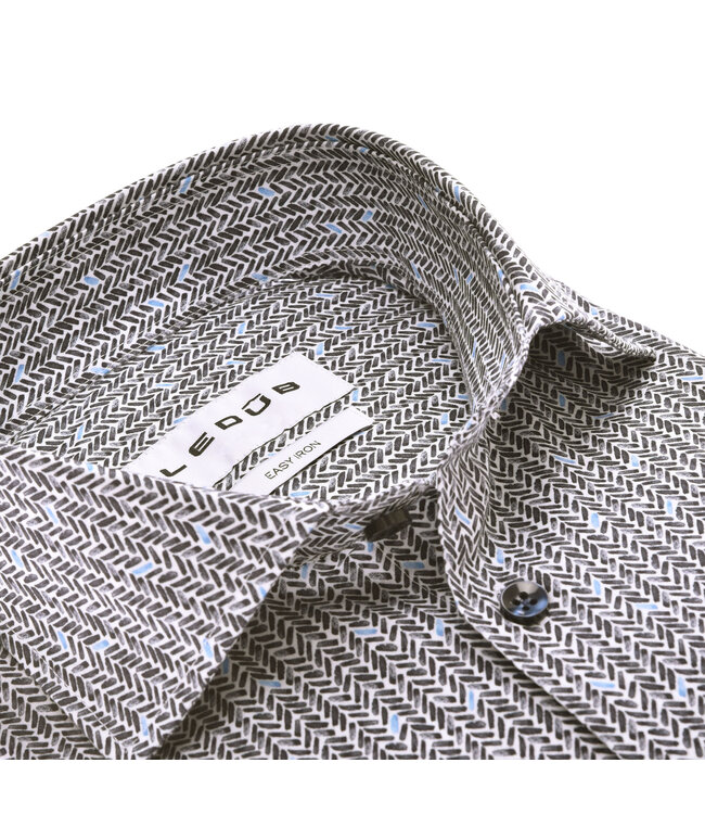 modern fit overhemd blauw print