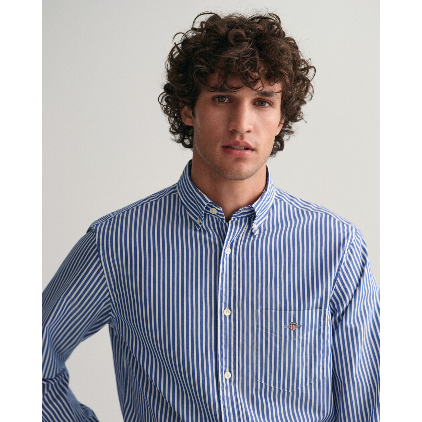GANT regular fit poplin overhemd blauw streep