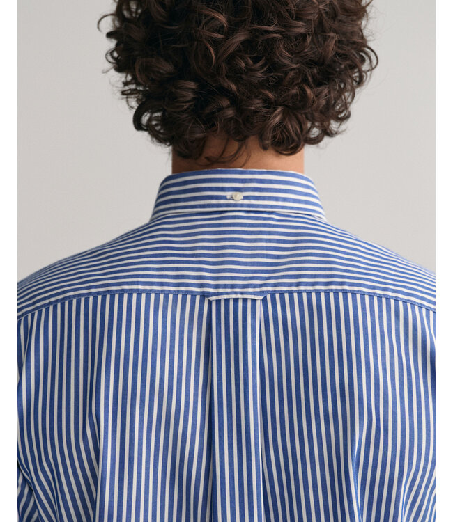 regular fit poplin overhemd blauw streep