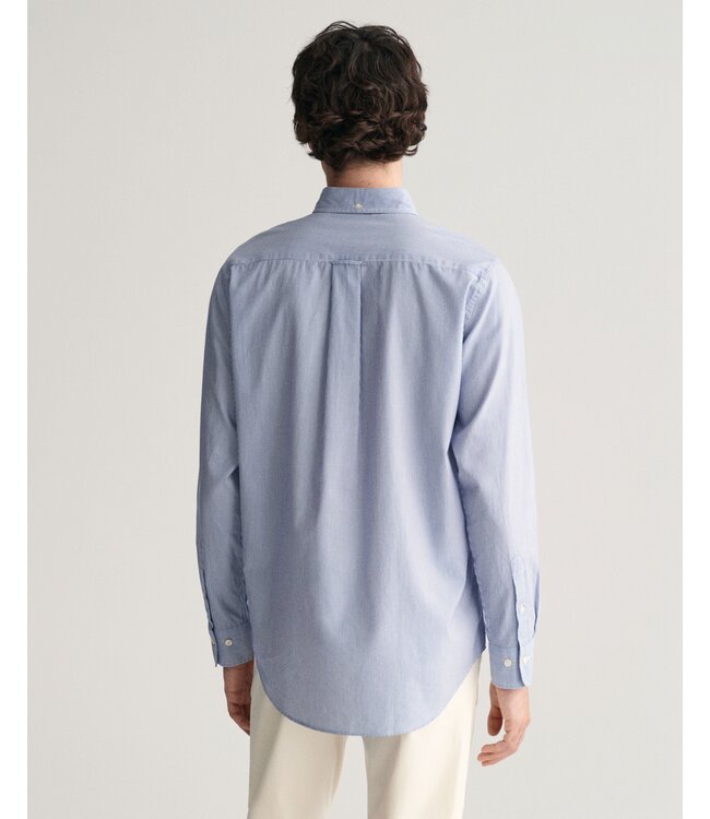 regular fit poplin overhemd blauw streep