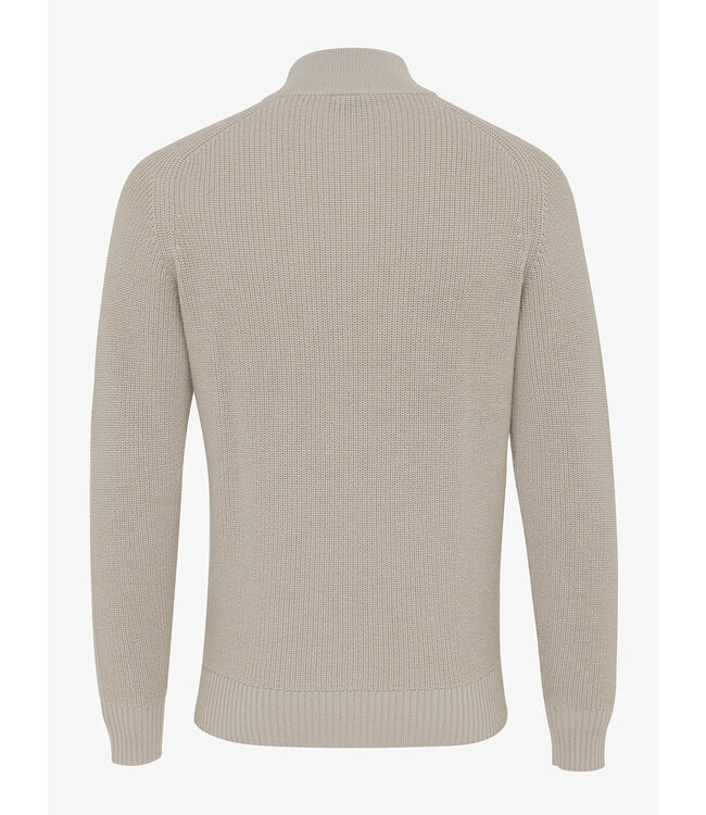 wollen trui met korte rits beige