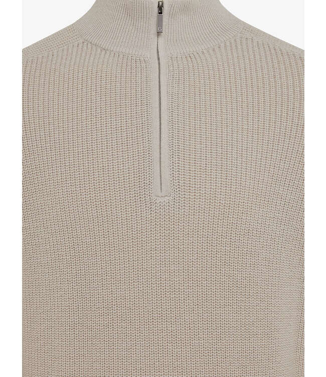 wollen trui met korte rits beige
