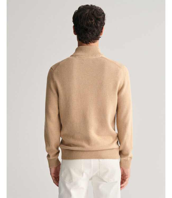 katoenen trui met korte rits khaki