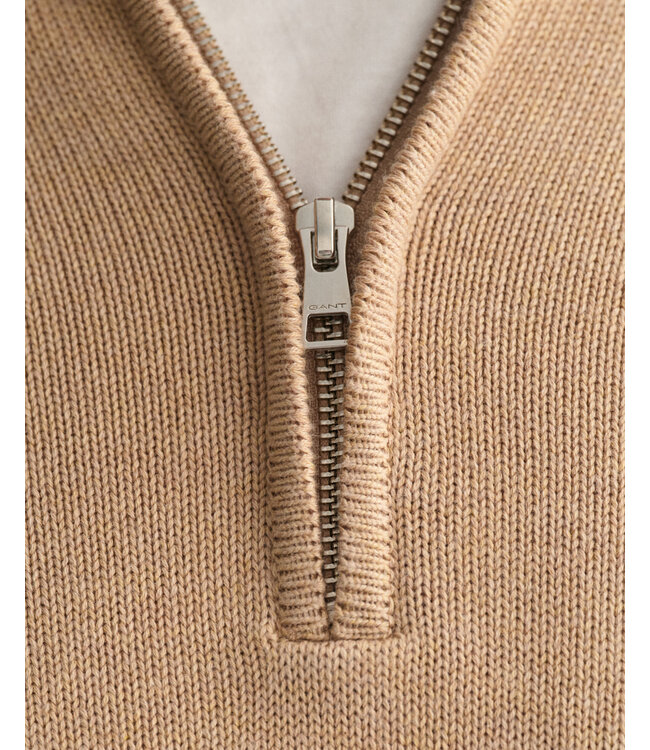 katoenen trui met korte rits khaki