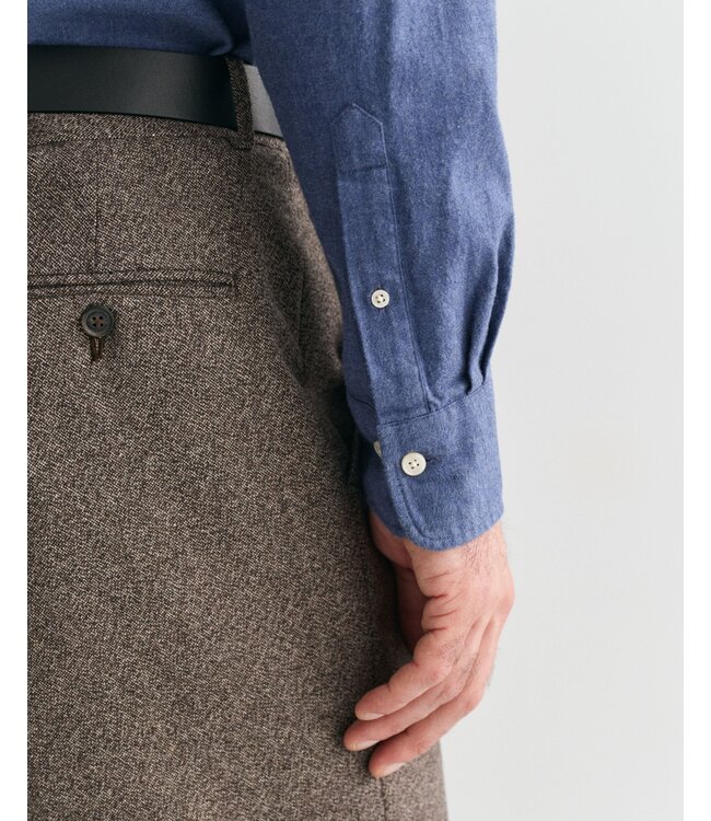 regular fit flanellen overhemd blauw