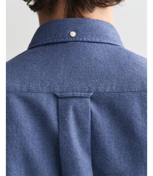 regular fit flanellen overhemd blauw