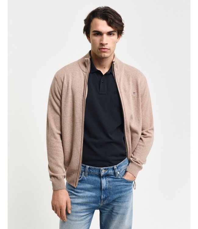 lamswollen vest zand