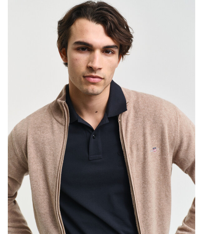 lamswollen vest zand