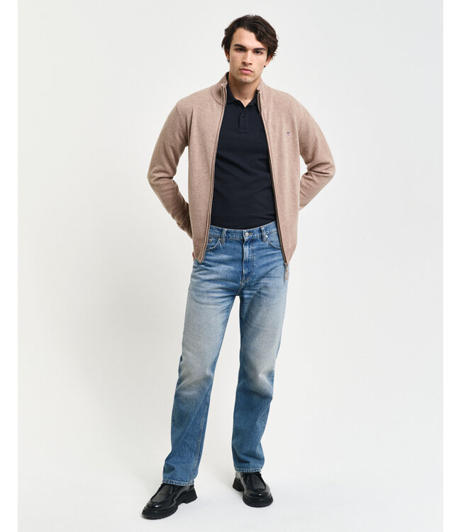 lamswollen vest zand