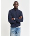 GANT lamswollen trui met rits marine melange