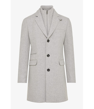 Gentiluomo Moreno wollen coat lichtgrijs