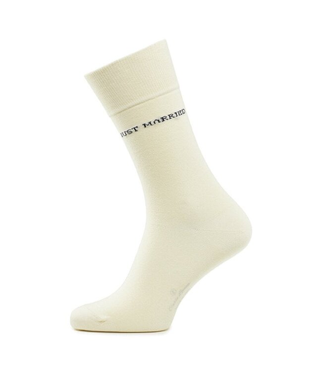 Just Married sokken ivoor