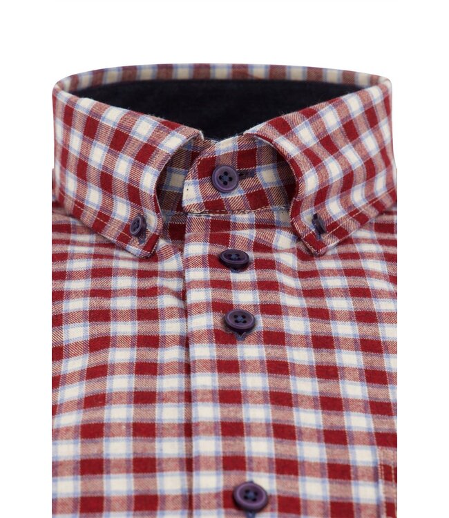 regular fit flanel overhemd rood ruit