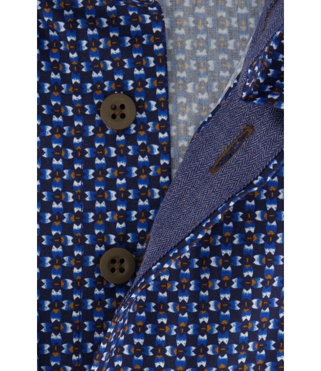regular fit overhemd blauw print