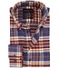 Portofino regular fit flanel overhemd rood ruit