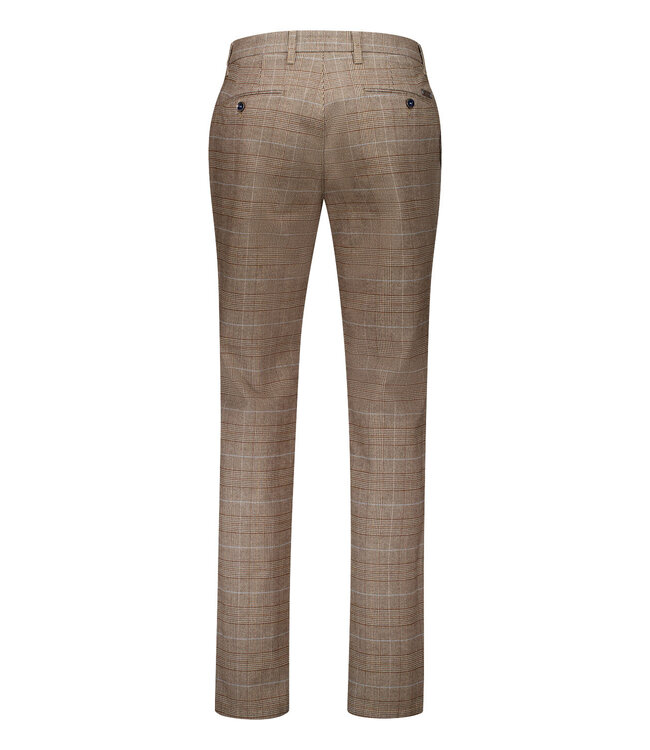 Sauvage slim fit winter chino bruin ruit