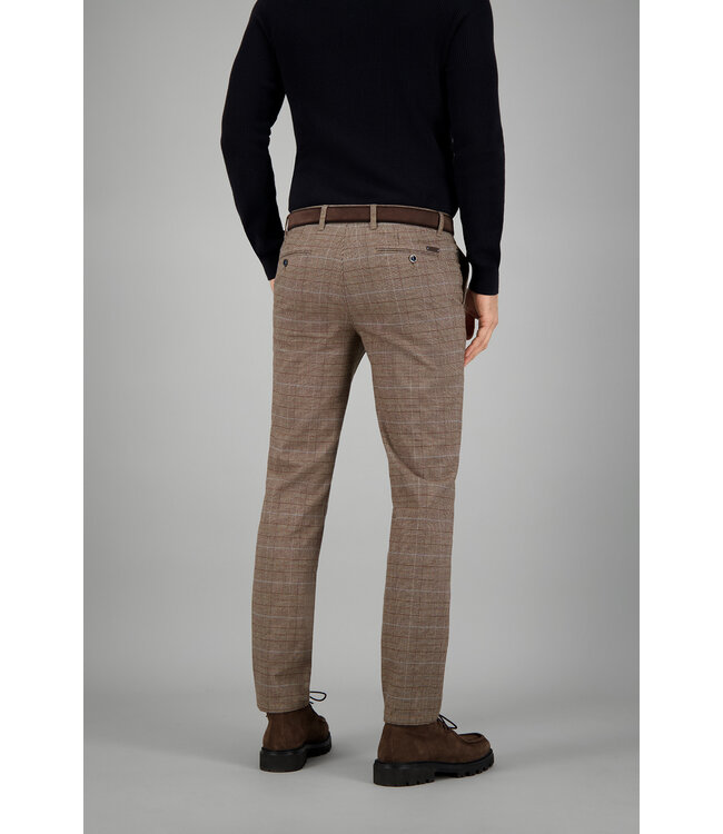 Sauvage slim fit winter chino bruin ruit