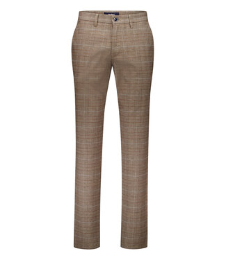Gardeur Sauvage slim fit winter chino bruin ruit