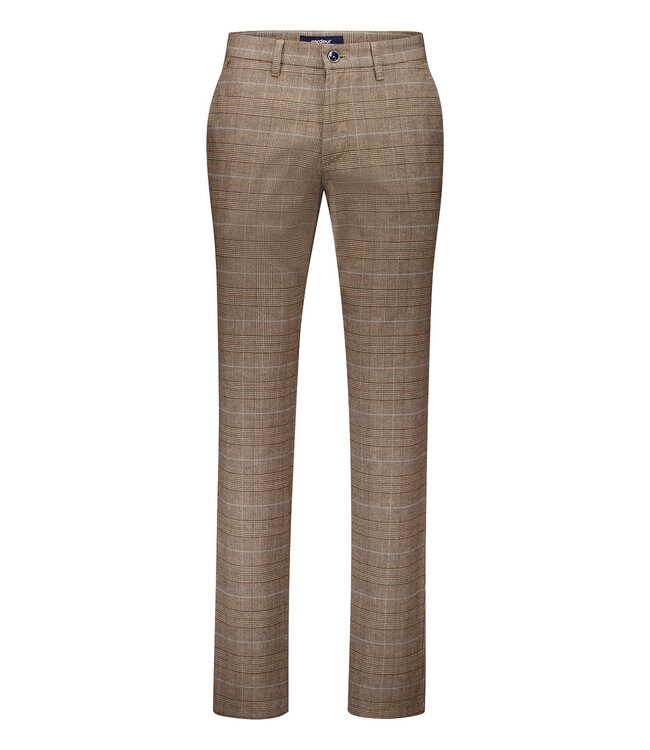 Sauvage slim fit winter chino bruin ruit