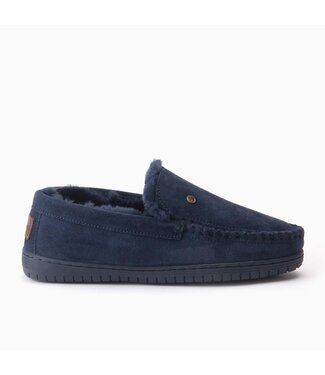 Warmbat Grizzly suède herenpantoffel marine