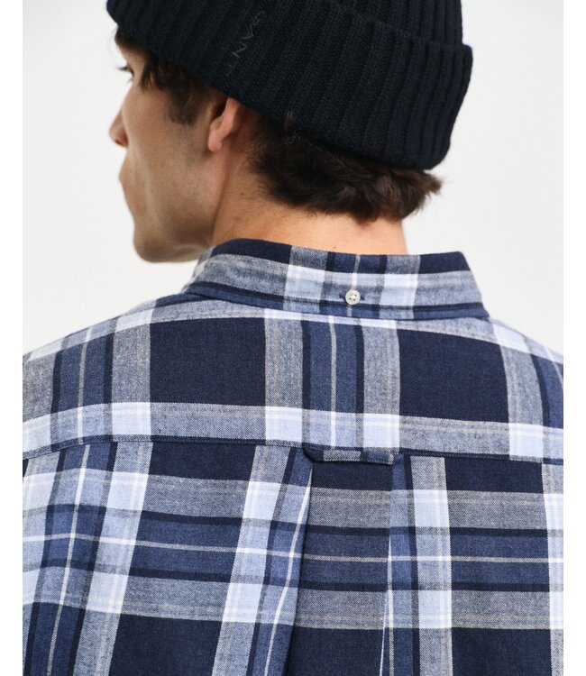 regular fit overhemd Schotse ruit blauw