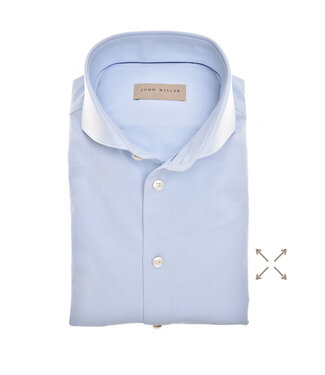 John Miller slim fit overhemd 360 graden stretch lichtblauw