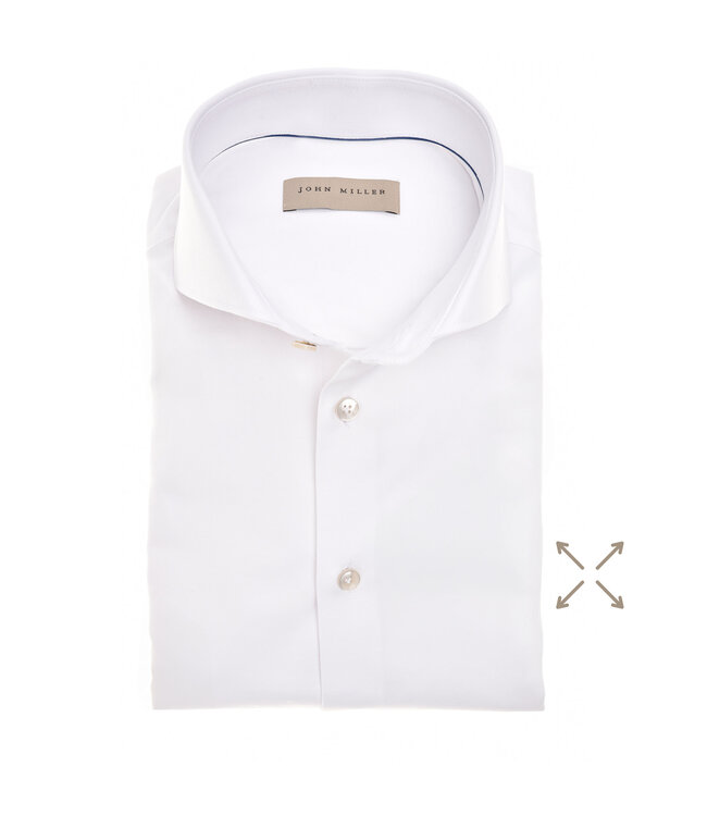 slim fit overhemd 360 graden stretch wit