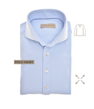 John Miller slim fit hyperstretch poloshirt lichtblauw