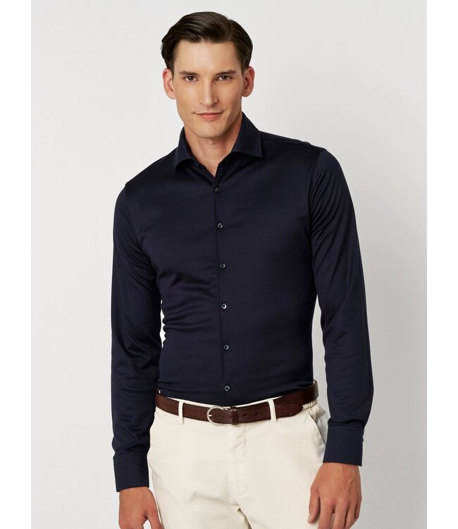 two-ply jersey overhemd marine