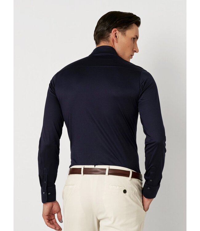 two-ply jersey overhemd marine