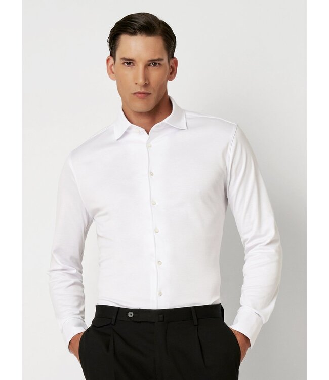 two-ply jersey overhemd wit