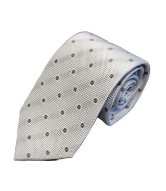 Fibre Progetto Premium stropdas + pochet stip bruin