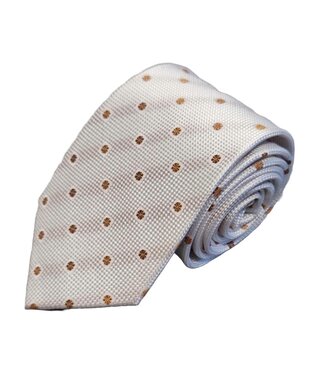 Fibre Progetto Premium stropdas + pochet stip cognac