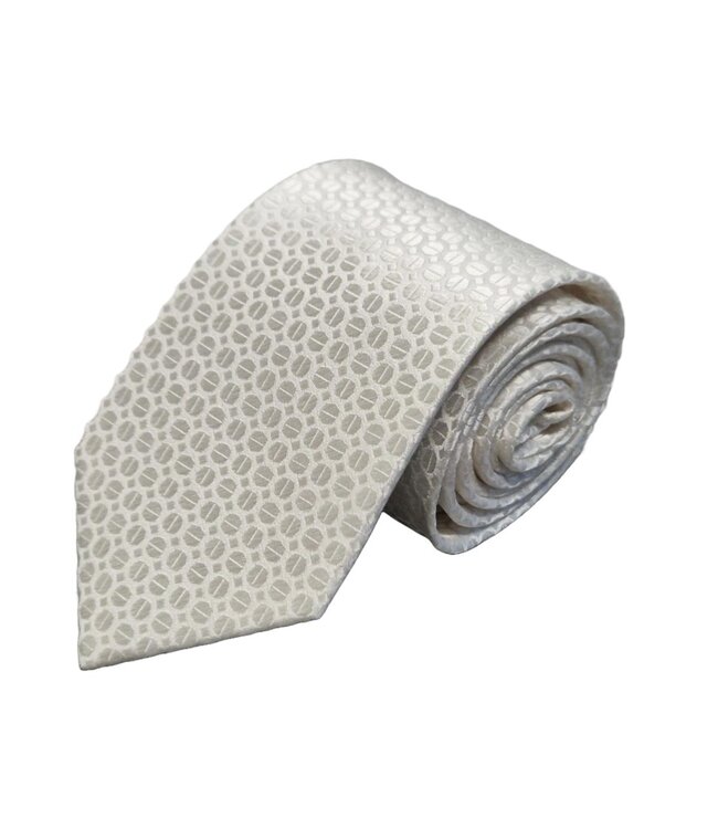 Progetto Premium stropdas + pochet stip ivoor