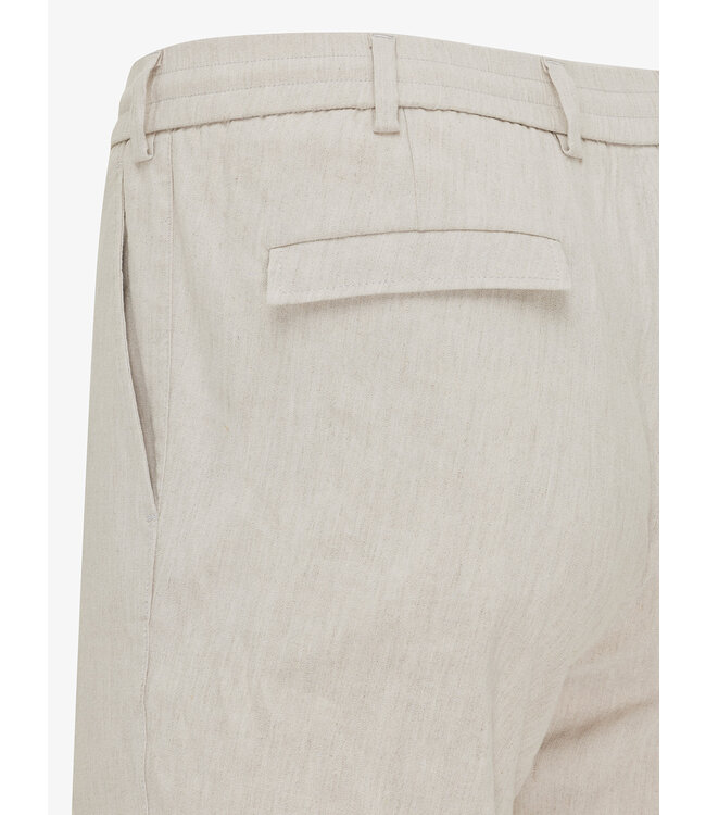 linnen stretch shorts zand