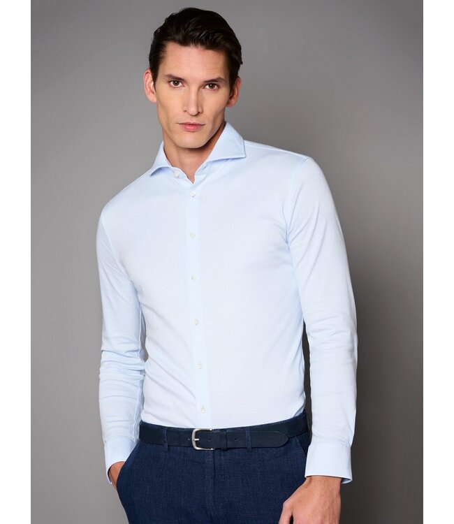 jersey overhemd lichtblauw