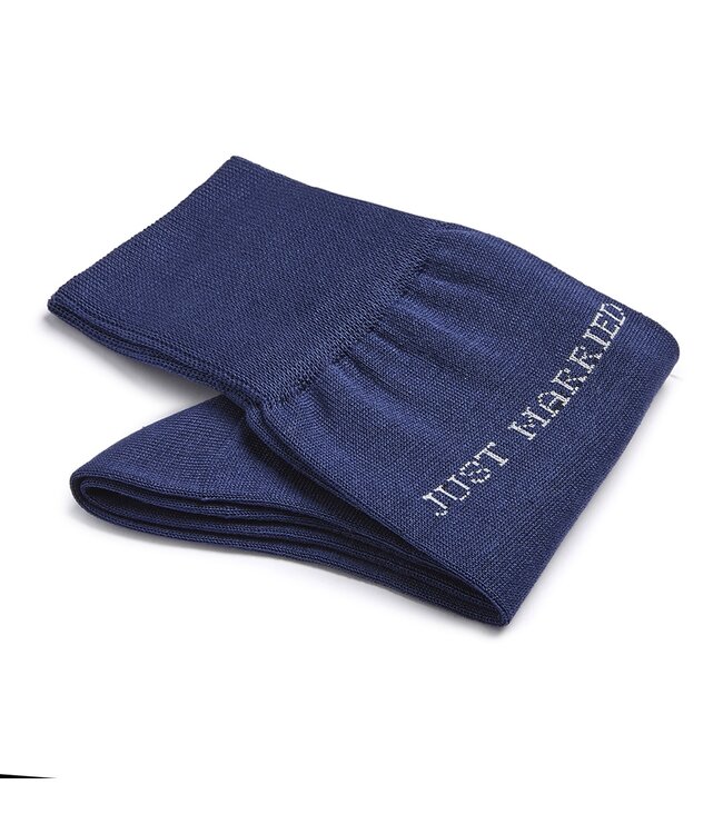 Just Married sokken blauw