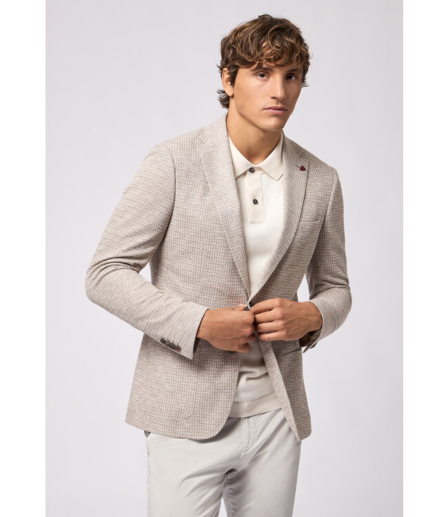 half gevoerd colbert beige