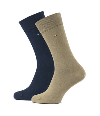 Carlo Lanza 2-pack basic sokken navy/olijf