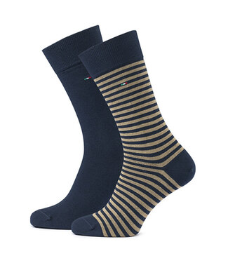 Carlo Lanza 2-pack basic sokken navy/streep