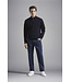 merino wollen zip trui marine