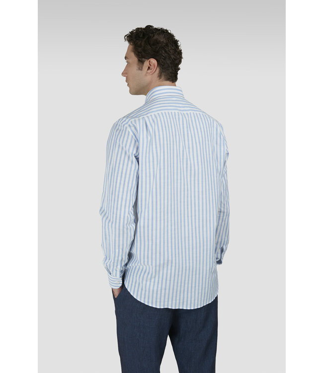 regular fit overhemd lichtblauw streep