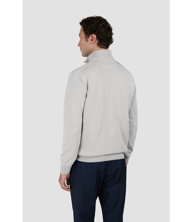 fresco katoenen zip trui lichtgrijs