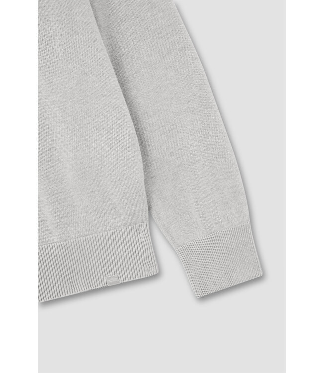 fresco katoenen zip trui lichtgrijs