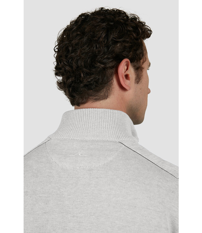 fresco katoenen zip trui lichtgrijs