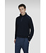 merino wollen zip trui marine