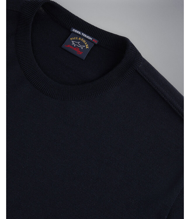 merino wollen ronde hals trui marine