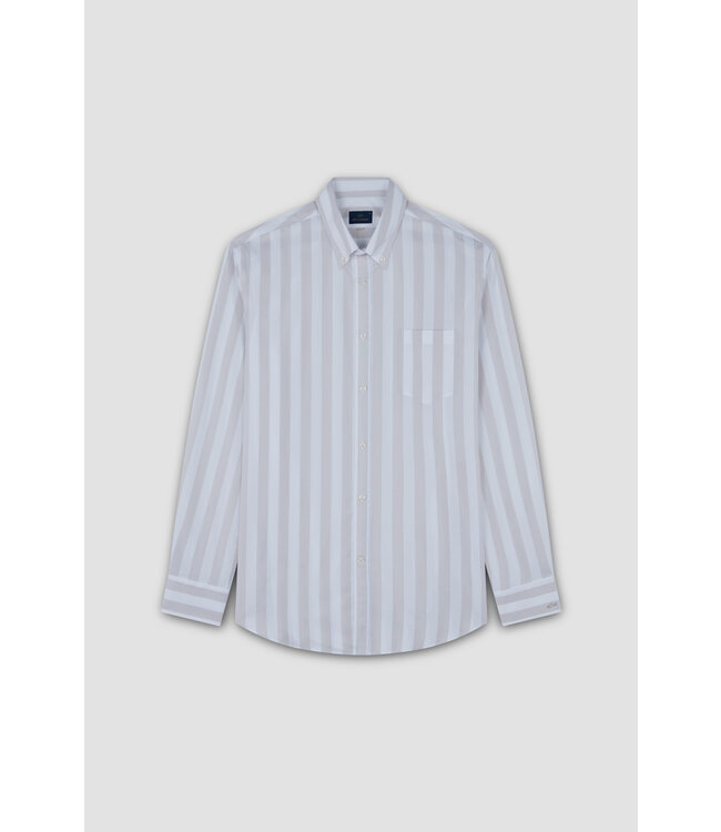 regular fit overhemd beige streep