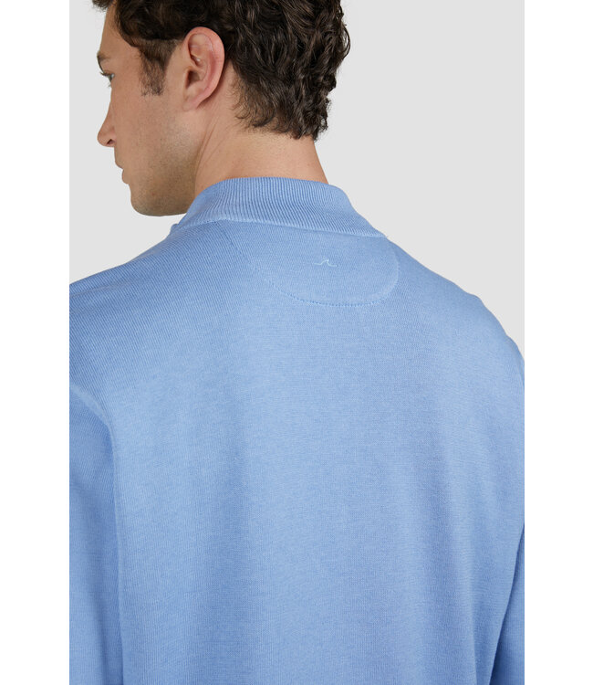 katoen cashmere zip trui lichtblauw